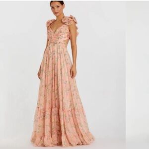 Mac Duggal Floral Chiffon Cutout
Ballgown - Size 2